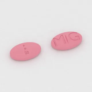 सिटालोप्राम 20 mg टैबलेट: गुलाबी, अंडाकार, 12 mm, विभाजन रेखा सहित, इम्प्रिंट F P 20 MG।