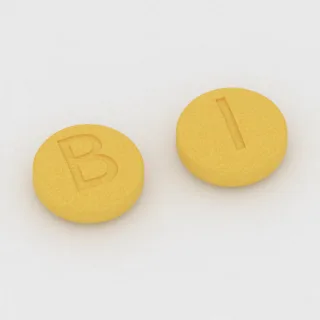 Bumetanid 1 mg Tablette: gelb, rund, 8 mm, Prägung B auf der einen Seite und 1 auf der anderen.