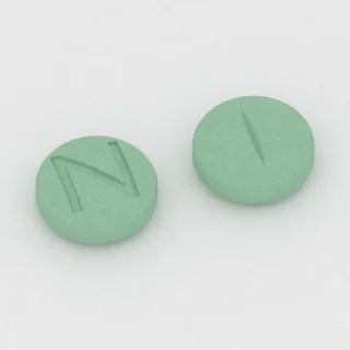 Chlortalidon 50 mg, tabletka: zielona, okrągła, 7 mm, z linią podziału, z oznaczeniem N.