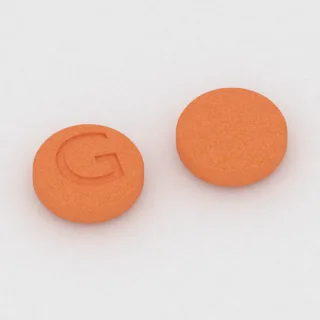 Bisacodyl 5 mg tablet: orange, round, 6 mm, imprinted G.