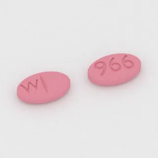 Betanecol 10 mg em comprimido: rosa, oval, 7 mm, sulcado, com a gravação W de um lado e 966 do outro.