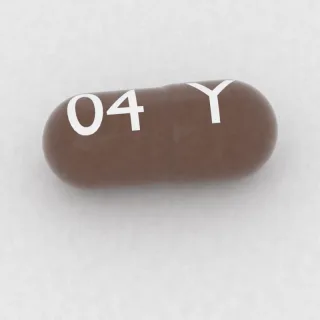 Atomoxetine 100 mg capsule: brown, 23 mm, imprinted Y on one side and 04 on the other.
