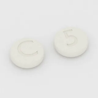 Clobazam 5 mg tablet: white, round, 6 mm, imprinted C on one side and 5 on the other.