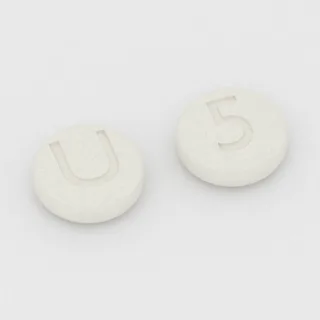 Amlodipine 5 mg tablet: white, round, 6 mm, imprinted U on one side and 5 on the other.