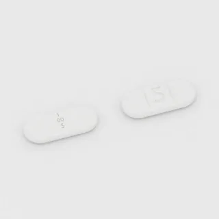 Buspirone 15 mg tablet: white, capsule-shaped, 12 mm, double scored, imprinted 1 00 5 5 5.