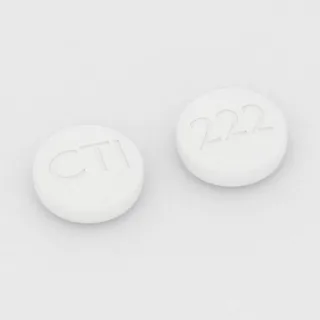 Ciprofloxacin 250 mg tablet: white, round, 11 mm, imprinted CTI on one side and 222 on the other.