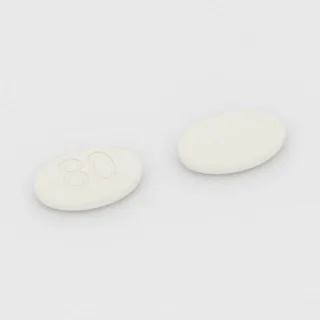 Atorvastatin 80 mg tablet: white, oval, 18 mm, imprinted 80.
