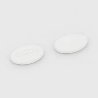 Azitromisin 500 mg tablet: beyaz, oval, 19 mm, üzerinde GGD8 baskısı var.