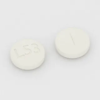 Ciprofloxacin 250 mg tablet: white, round, 11 mm, scored, imprinted L53.