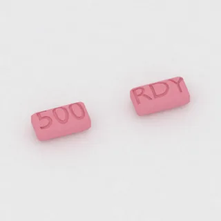 Capecitabin 500 mg Tablette: rosa, rechteckig, 6 mm, Prägung 500 auf der einen Seite und RDY auf der anderen.