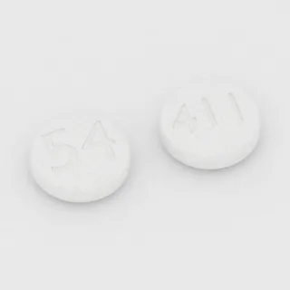 Buprenorphine 8 mg tablet: white, round, 10 mm, imprinted 54 on one side and 411 on the other.