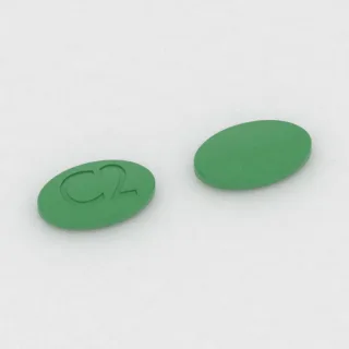 Cimetidine 200 mg tablet: green, oval, 12 mm, imprinted C2.