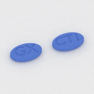 एलोसेट्रॉन 1 mg टैबलेट: नीला, अंडाकार, 11 mm, एक तरफ़ इम्प्रिंट GX और दूसरी तरफ़ CT1।