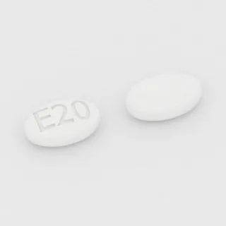 Citalopram 20 mg Tablette: weiß, oval, 5 mm, Prägung E20.