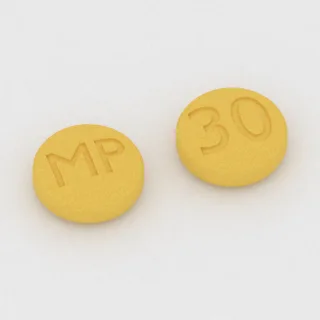 Chlortalidon 25 mg, tabletka: żółta, okrągła, 7 mm, z oznaczeniem MP po jednej stronie i 30 po drugiej.