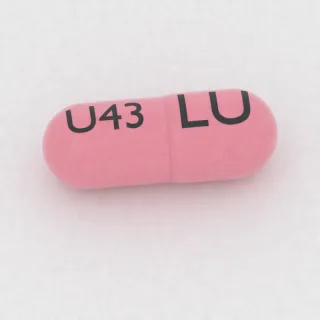 सेफिक्सिम 400 mg कैप्सूल: गुलाबी और गुलाबी, 26 mm, एक तरफ़ इम्प्रिंट LU और दूसरी तरफ़ U43।