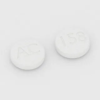 Acetazolamid 250 mg Tablette: weiß, rund, 11 mm, Prägung AC auf der einen Seite und 158 auf der anderen.