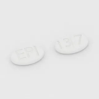 Benztropine 1 mg tablet: white, oval, 10 mm, scored, imprinted EPI on one side and 137 on the other.