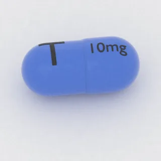 Amphetamine and dextroamphetamine 2.5 mg / 2.5 mg / 2.5 mg / 2.5 mg capsule: blue, 16 mm, imprinted 10mg on one side and T on the other.