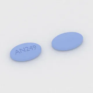 Alosétron 1 mg en comprimé : bleu, ovale, 11 mm, inscription AN249.