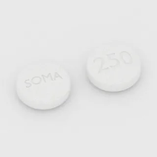 कैरिसोप्रोडोल 250 mg टैबलेट: सफ़ेद, गोल, 10 mm, एक तरफ़ इम्प्रिंट SOMA और दूसरी तरफ़ 250।