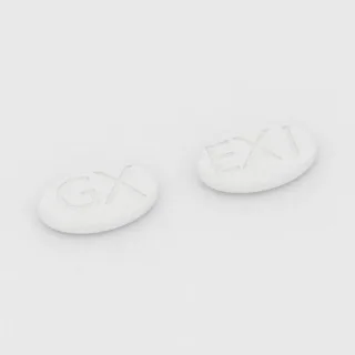 Alosétron 0.5 mg en comprimé : blanc, ovale, 11 mm, inscription GX sur une face et EX1 sur l'autre.