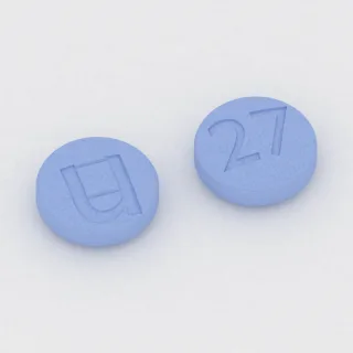 Amphetamine and dextroamphetamine 2.5 mg / 2.5 mg / 2.5 mg / 2.5 mg tablet: blue, round, 9 mm, imprinted u on one side and 27 on the other.