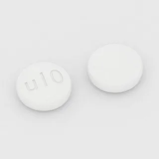 ब्रिवारासेटम 10 mg टैबलेट: सफ़ेद, गोल, 7 mm, इम्प्रिंट u10।
