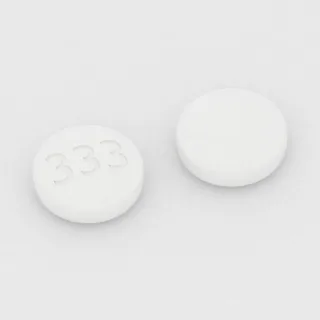 एकैम्प्रोसेट 333 mg टैबलेट: सफ़ेद, गोल, 10 mm, इम्प्रिंट 333।