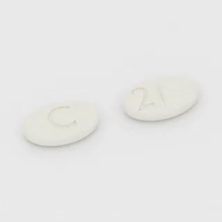 Clobazam 10 mg tablet: white, oval, 9 mm, scored, imprinted C on one side and 2 on the other.