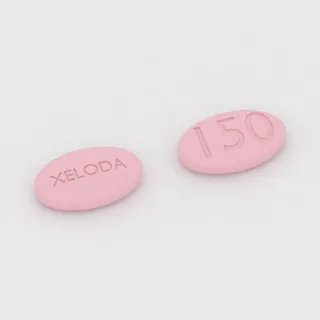 कैपेसिटाबिन 150 mg टैबलेट: गुलाबी, अंडाकार, 11 mm, एक तरफ़ इम्प्रिंट XELODA और दूसरी तरफ़ 150।