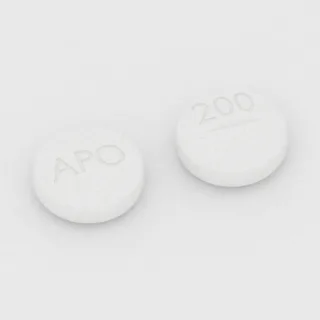 Carbamazepine 200 mg tablet: white, round, 10 mm, scored, imprinted APO on one side and 200 on the other.
