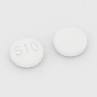 Bisoprolol 10 mg tablet: white, round, 7 mm, imprinted S10.