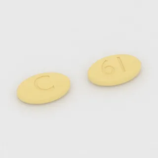 Cefpodoxim 100 mg Tablette: gelb, oval, 11 mm, Prägung C auf der einen Seite und 61 auf der anderen.