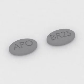 Brivaracetam 25 mg tablet: gray, oval, 9 mm, imprinted APO on one side and BR25 on the other.
