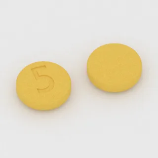 Amilorida, tableta de 5 mg: amarilla, redonda, 8 mm, con la inscripción 5.