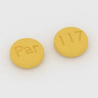 Amilorida, tableta de 5 mg: amarilla, redonda, 7 mm, con la inscripción Par en una cara y 117 en la otra.