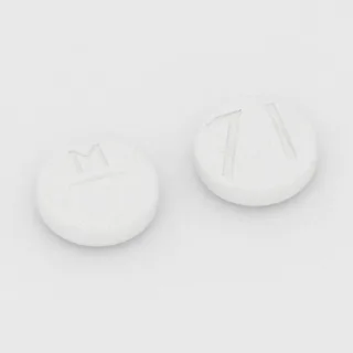 Allopurinol 300 mg tablet: white, round, 11 mm, scored, imprinted M on one side and 71 on the other.