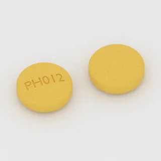 Chlorphenamin 4 mg Tablette: gelb, rund, 8 mm, Prägung PH012.