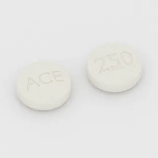 Acetazolamid 250 mg Tablette: weiß, rund, 11 mm, Prägung ACE auf der einen Seite und 250 auf der anderen.