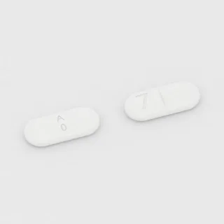 Citalopram 40 mg Tablette: weiß, kapselförmig, 12 mm, mit Bruchkerbe, Prägung A 0 7.