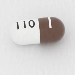 Atomoxetine 80 mg capsule: brown and white, 18 mm, imprinted I on one side and 110 on the other.