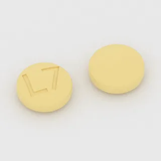 Carbamazepine 100 mg tablet: yellow, round, 7 mm, imprinted L7.