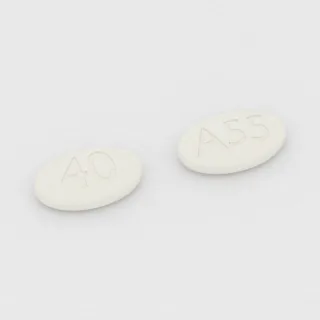 Atorvastatin 40 mg tablet: white, oval, 15 mm, imprinted 40 on one side and A55 on the other.