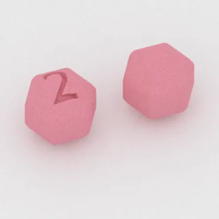 Buprenorfin ve nalokson 2 mg / 0.5 mg tablet: pembe, altıgen, 2 mm, üzerinde 2 baskısı var.