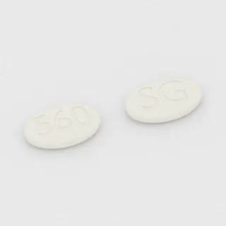 Brivaracetam 100 mg tablet: white, oval, 15 mm, imprinted 560 on one side and SG on the other.