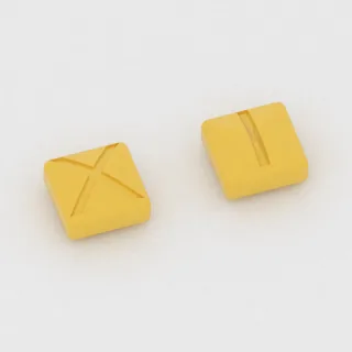 Alprazolam 1 mg tablet: yellow, square, 8 mm, imprinted X on one side and 1 on the other.