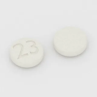 Baclofen 5 mg Tablette: weiß, rund, 5 mm, Prägung 23.