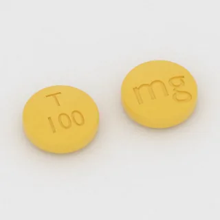 Carbamazepine 100 mg tablet: yellow, round, 8 mm, imprinted T 100 mg.