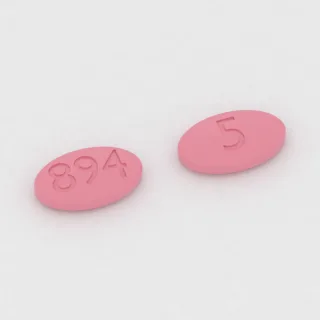 एपिक्साबैन 5 mg टैबलेट: गुलाबी, अंडाकार, 10 mm, एक तरफ़ इम्प्रिंट 894 और दूसरी तरफ़ 5।
